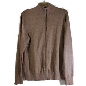 Tommy Hilfiger Brown High Neck Sweater Cardigan SM preppy